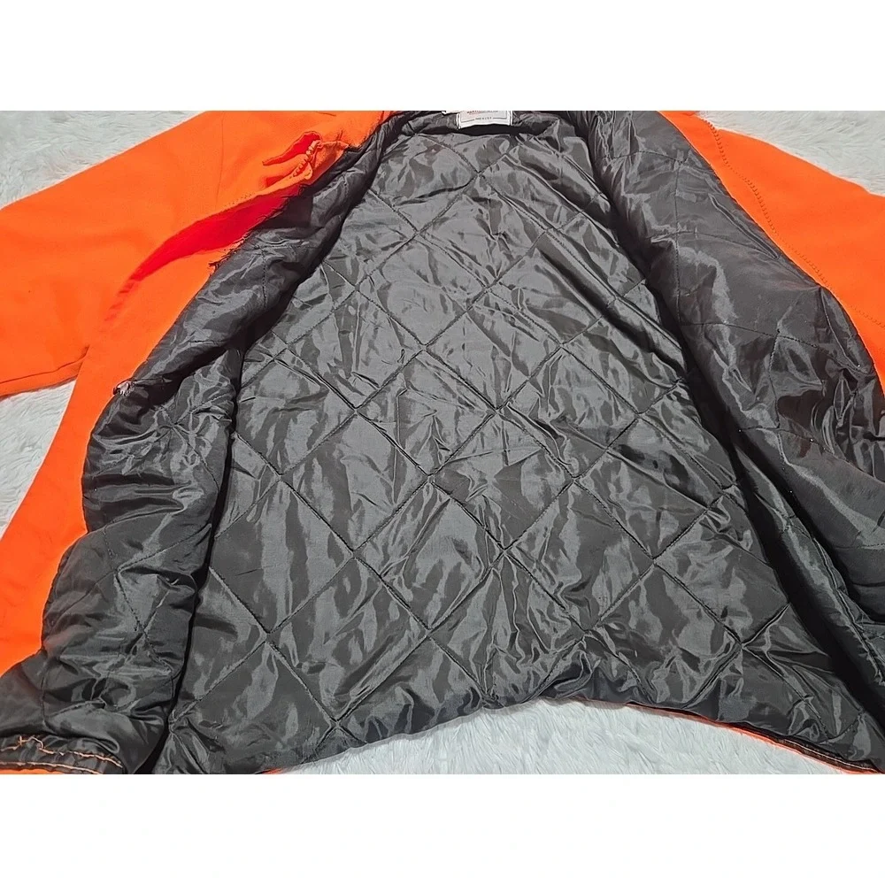 Woodfield Blaze Orange XL Hunting‎ Coat Quilt Lined Jacket Made USA Distressed